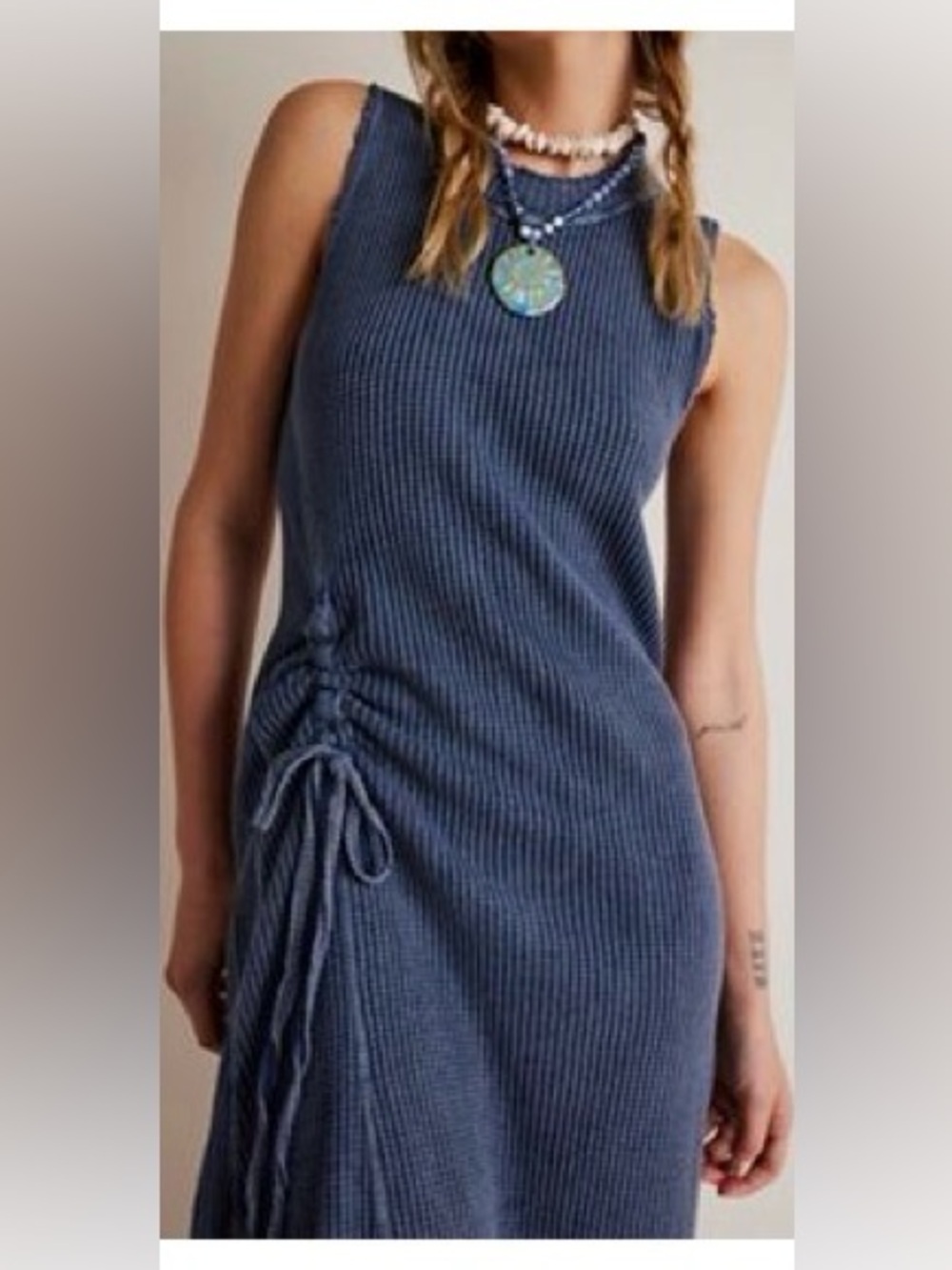 Rare Free People Sleeveless Tasha Thermal Maxi Dress M